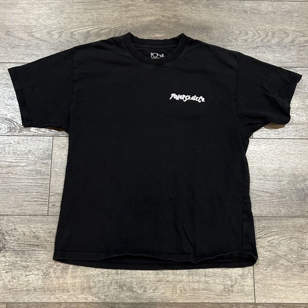 Polar Skate Co. Black T-Shirt Skateboard Surf Graphic - Men’s Medium